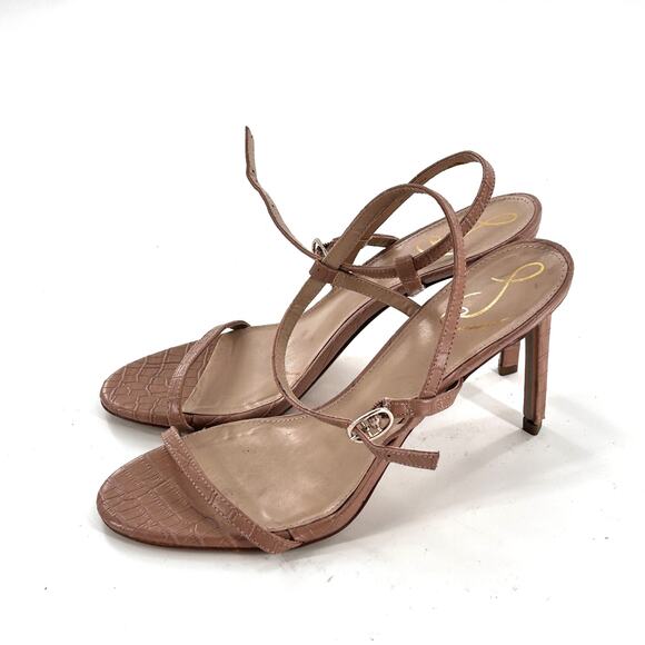 NWOT Sam Edelman Doran Strappy Heels 9 Tan Leather Sandal Croc Capsule Sandals - Picture 5 of 9